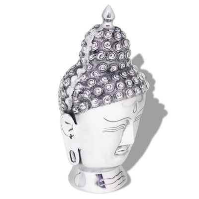 Buddha Kopf Dekoration Aluminium Silbern