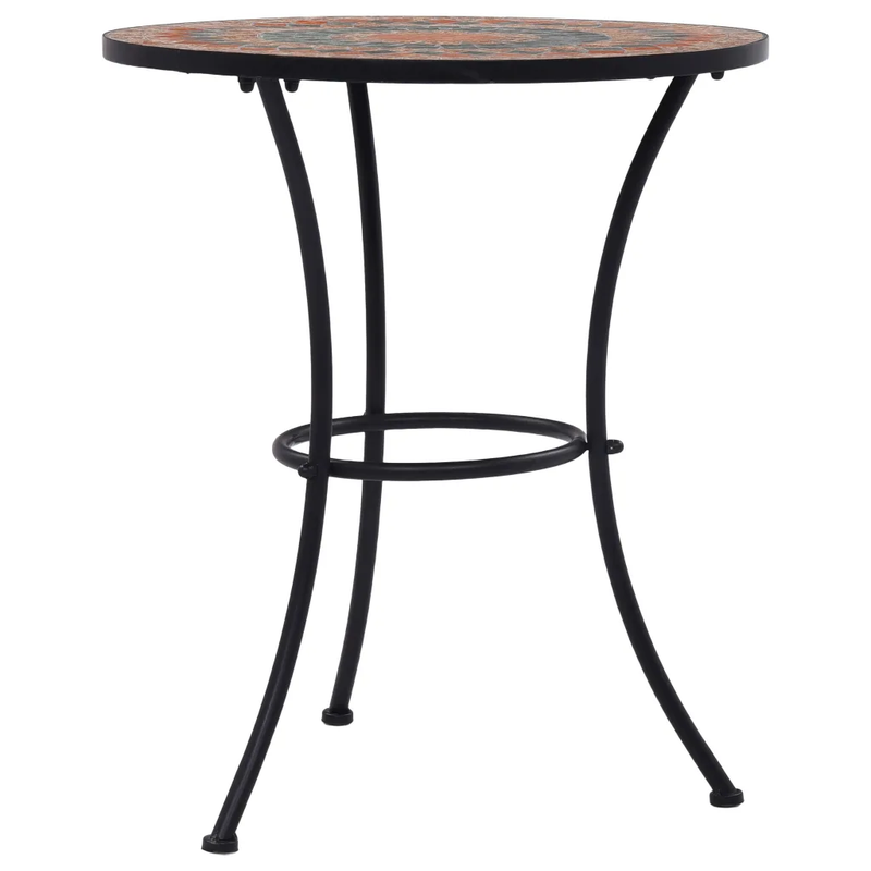 Mosaik-Bistrotisch Orange / Grau 60 cm Keramik