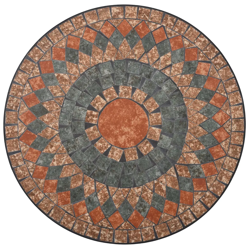 Mosaik-Bistrotisch Orange / Grau 60 cm Keramik