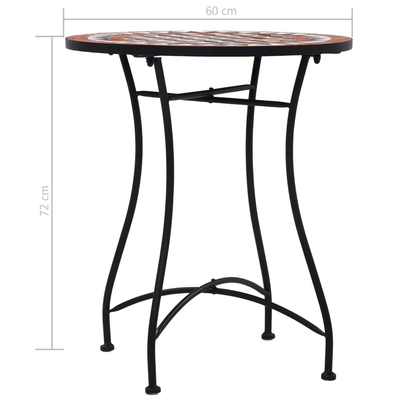 Mosaik-Bistrotisch Braun 60 cm Keramik