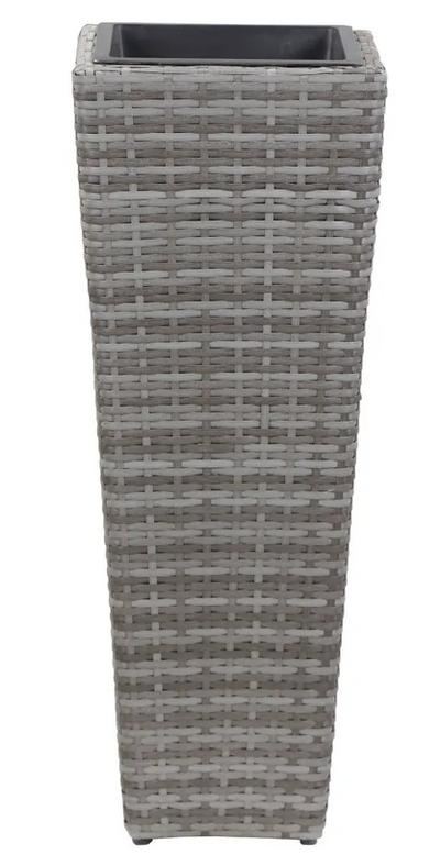 Hochbeet 30 x 30 x 80 cm Poly Rattan Grau