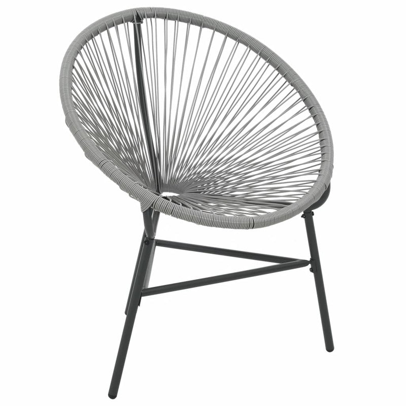 Garten-Mond-Stuhl Poly Rattan Grau