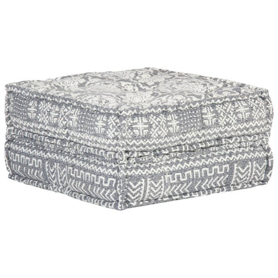 Pouf 60x70x36 cm Hellgrau Stoff