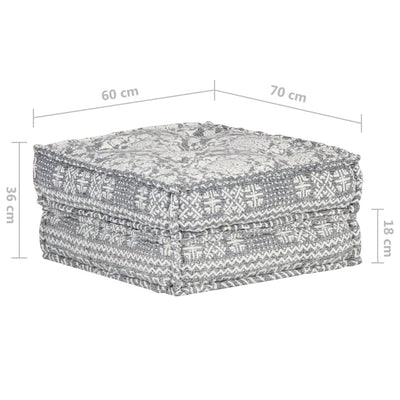 Pouf 60x70x36 cm Hellgrau Stoff