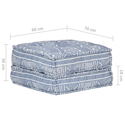 Pouf 60x70x36 cm Indigo Stoff