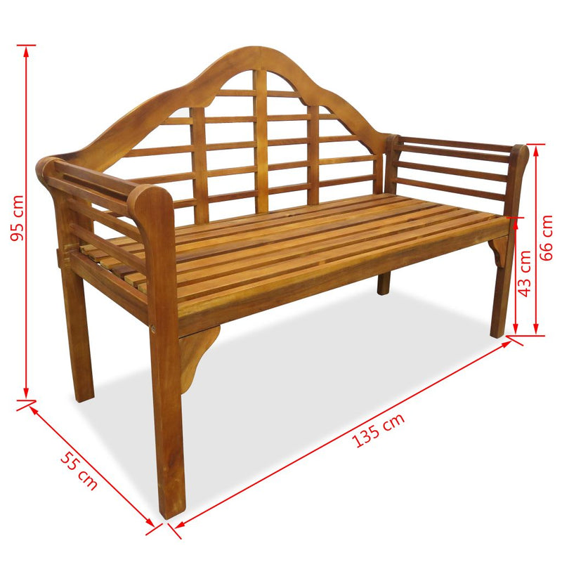 Gartenbank 135 cm Massivholz Akazie