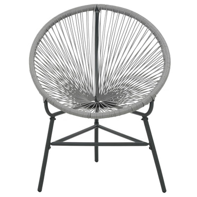 Garten-Mond-Stuhl Poly Rattan Grau