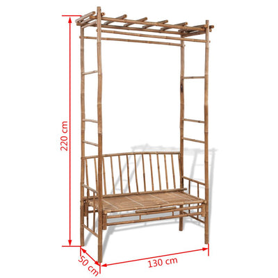 Gartenbank mit Pergola 130 cm Bambus