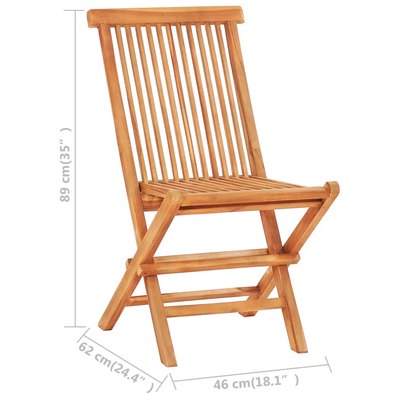 3-tlg. Bistro-Set Klappbar Teak Massivholz