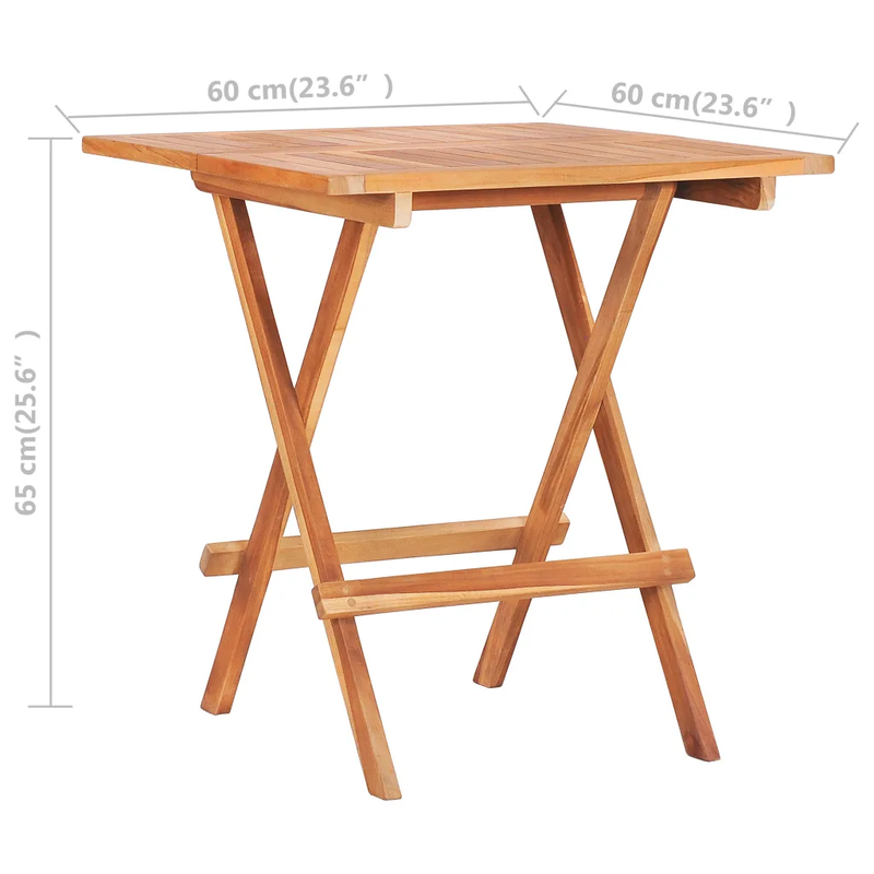 3-tlg. Bistro-Set Klappbar Teak Massivholz