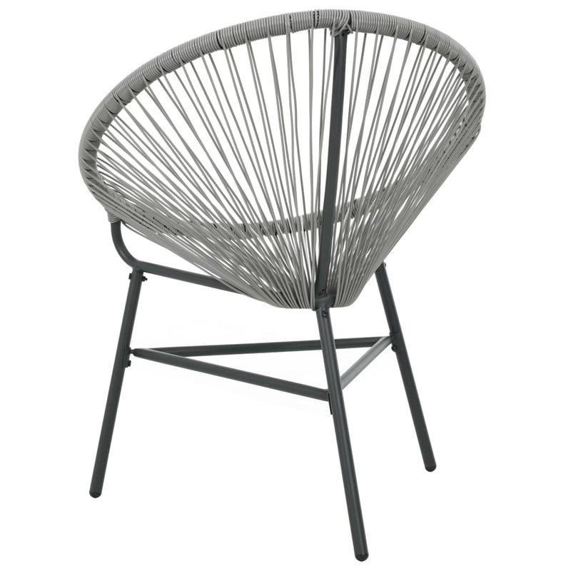 Garten-Mond-Stuhl Poly Rattan Grau